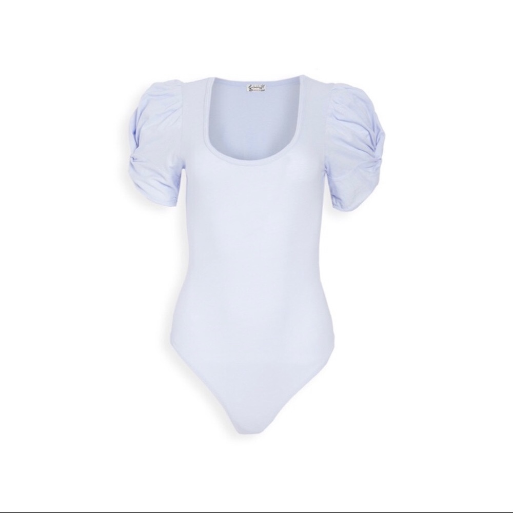 Free People Luna Bloom (Ava) Bodysuit Women Large Cottagecore Puff Sleeve Thong